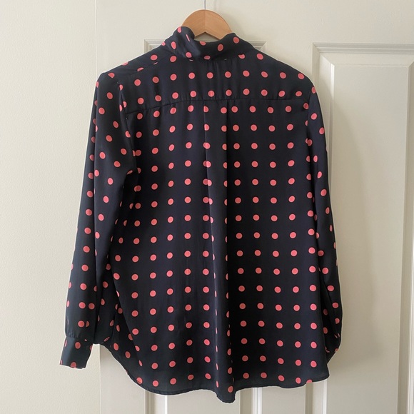 ZARA Black Pink Polka Dot Tie
Neck Blouse Top - Medium M - Picture 9 of 10